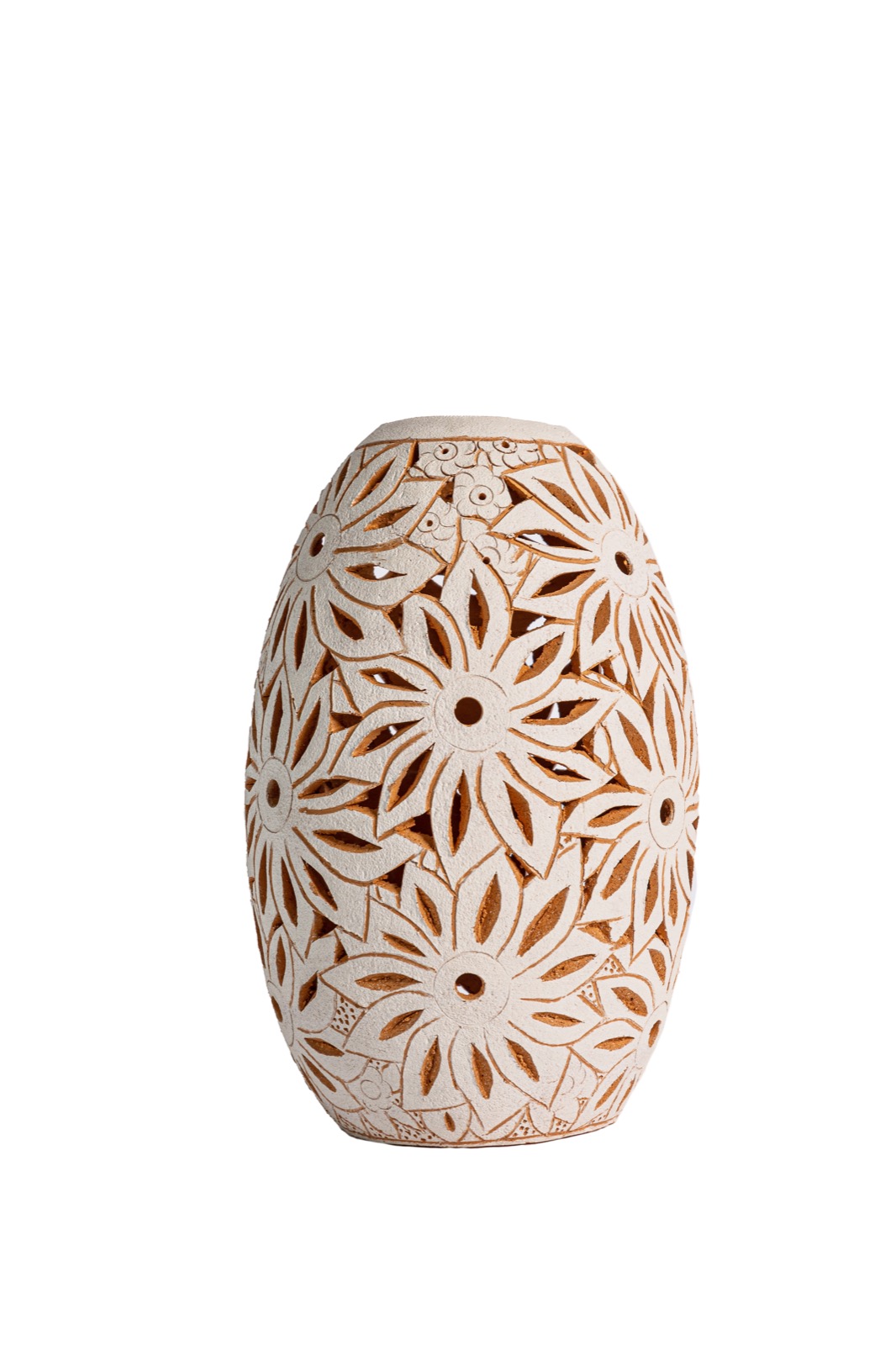 White clay vase